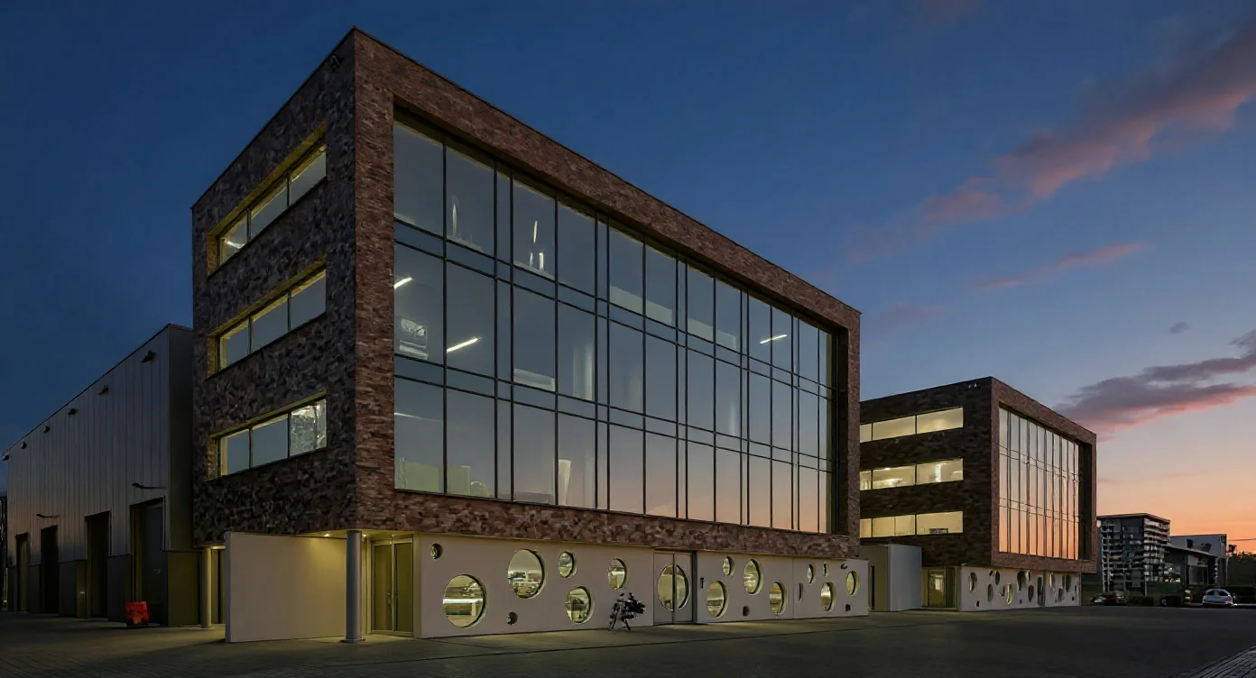 Barion BV office at Marketing 45 in Duiven at twilight