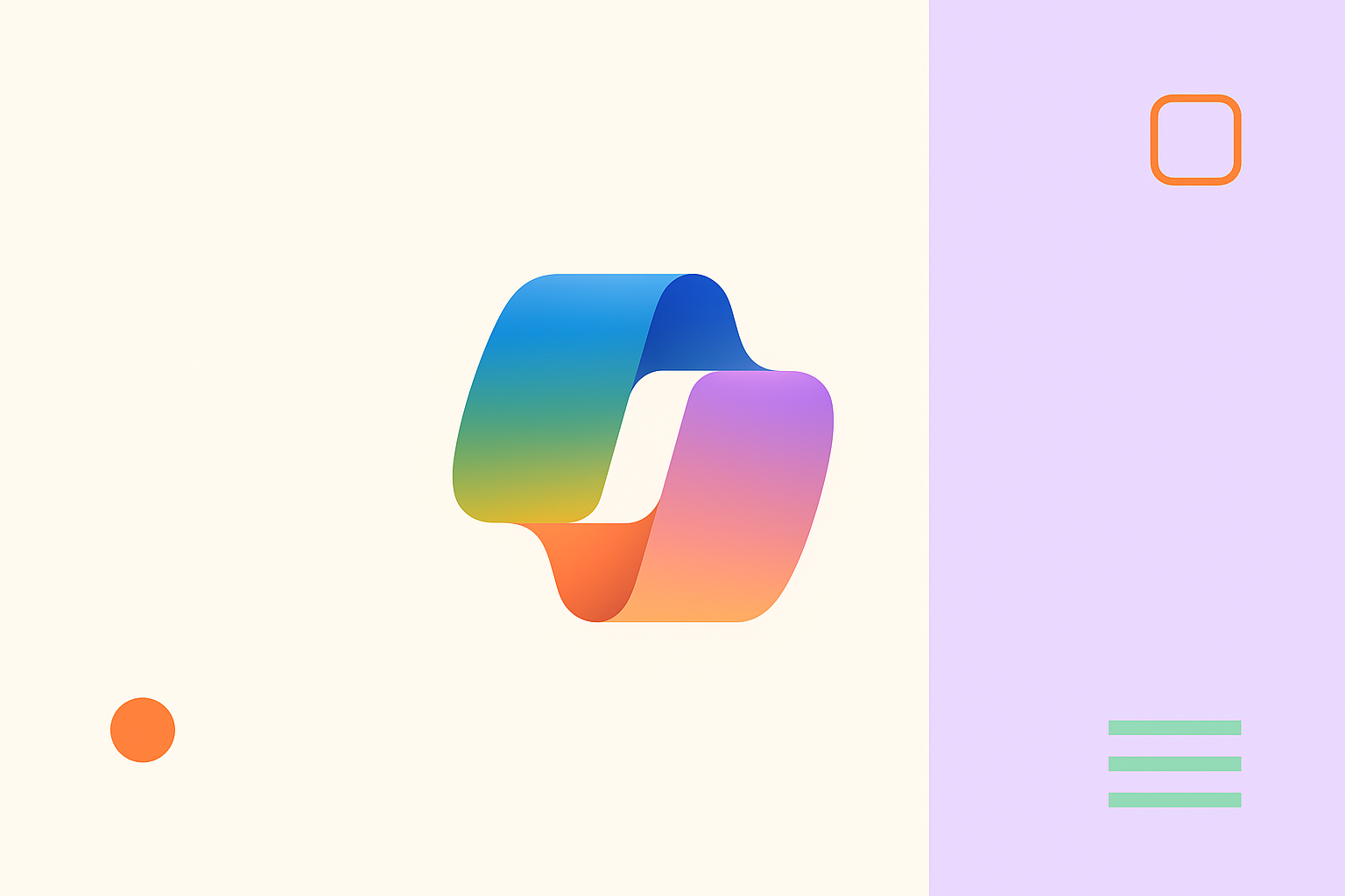 Microsoft Copilot logo in Barion huisstijl – flat design illustratie met pastelkleuren en modern minimalisme.